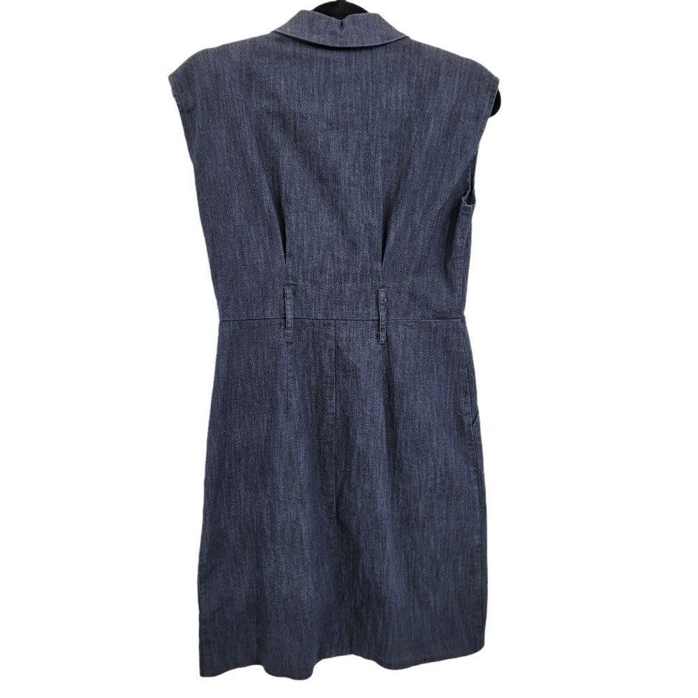 Vtg 90s Coastal Cowgirl Pinafore Denim‎ Mini Jean Dress Sz 6 Stretch Country - Picture 7 of 10